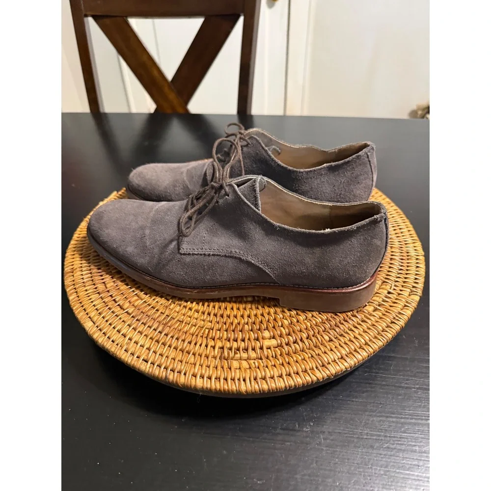 Aston Grey Spear Mens 9 Grey Suede Oxford Derby Dress Shoes 500419
